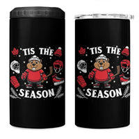 Canadian Ice Hockey Beaver 4 in 1 Can Cooler Tumbler Tis The Season Holiday Gift - Wonder Print Shop