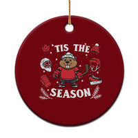 Canadian Ice Hockey Beaver Ceramic Ornament Tis The Season Holiday Gift - Wonder Print Shop