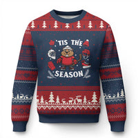 Canadian Ice Hockey Beaver Ugly Christmas Sweater Tis The Season Holiday Gift - Wonder Print Shop