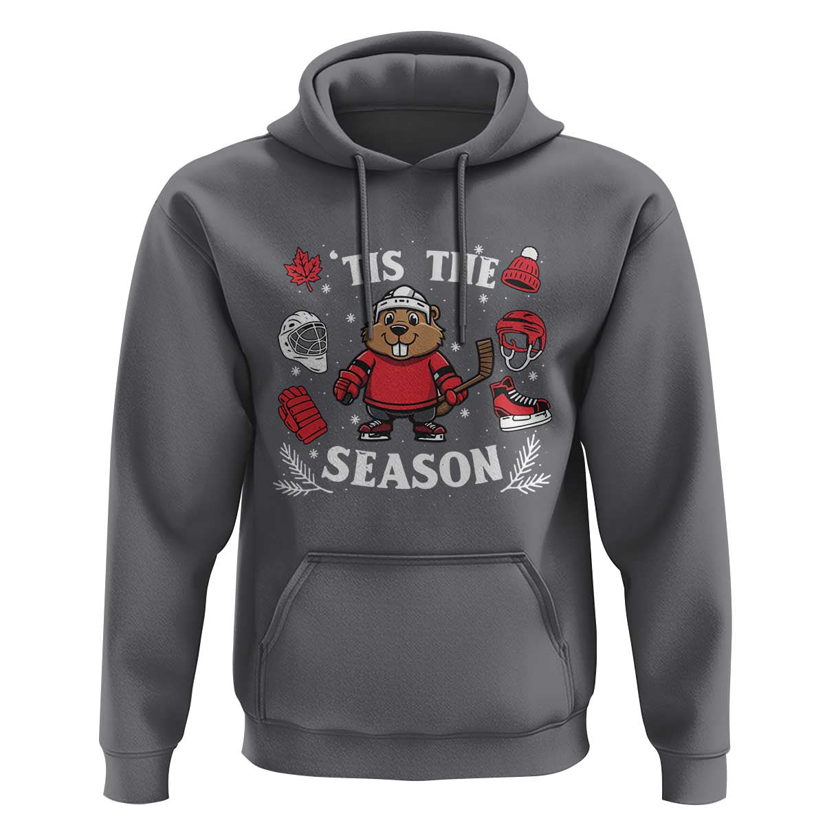 Canadian Ice Hockey Beaver Hoodie Tis The Season Holiday Gift - Wonder Print Shop