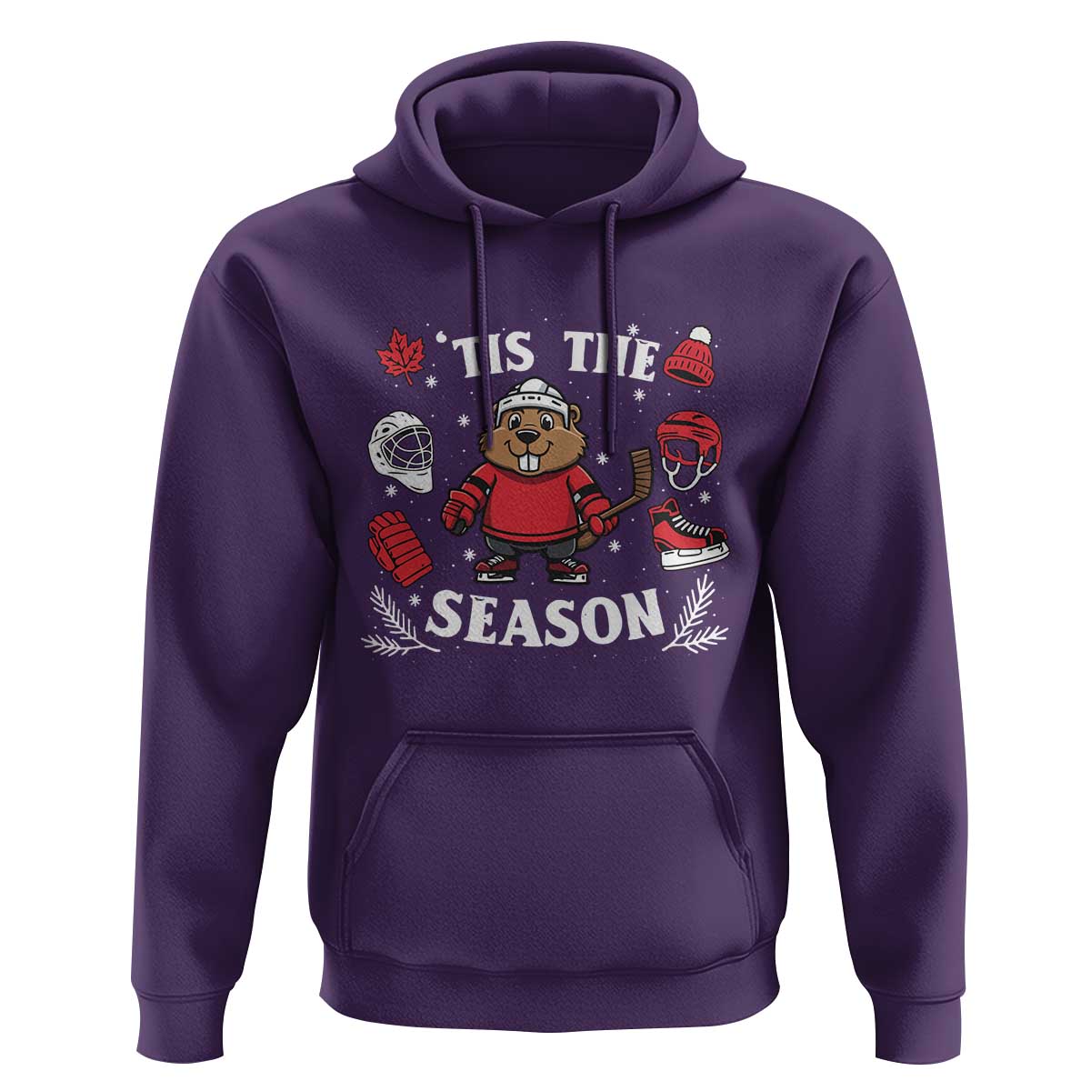 Canadian Ice Hockey Beaver Hoodie Tis The Season Holiday Gift - Wonder Print Shop