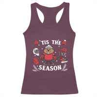 Canadian Ice Hockey Beaver Racerback Tank Top Tis The Season Holiday Gift - Wonder Print Shop