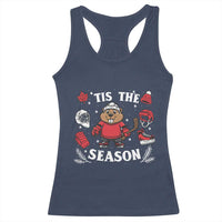 Canadian Ice Hockey Beaver Racerback Tank Top Tis The Season Holiday Gift - Wonder Print Shop