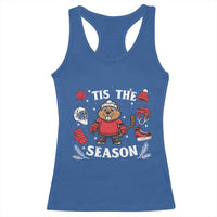 Canadian Ice Hockey Beaver Racerback Tank Top Tis The Season Holiday Gift - Wonder Print Shop