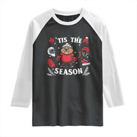 Canadian Ice Hockey Beaver Raglan Shirt Tis The Season Holiday Gift - Wonder Print Shop
