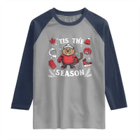 Canadian Ice Hockey Beaver Raglan Shirt Tis The Season Holiday Gift - Wonder Print Shop