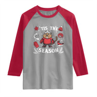 Canadian Ice Hockey Beaver Raglan Shirt Tis The Season Holiday Gift - Wonder Print Shop