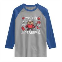 Canadian Ice Hockey Beaver Raglan Shirt Tis The Season Holiday Gift - Wonder Print Shop