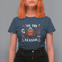 Canadian Ice Hockey Beaver T Shirt For Women Tis The Season Holiday Gift - Wonder Print Shop
