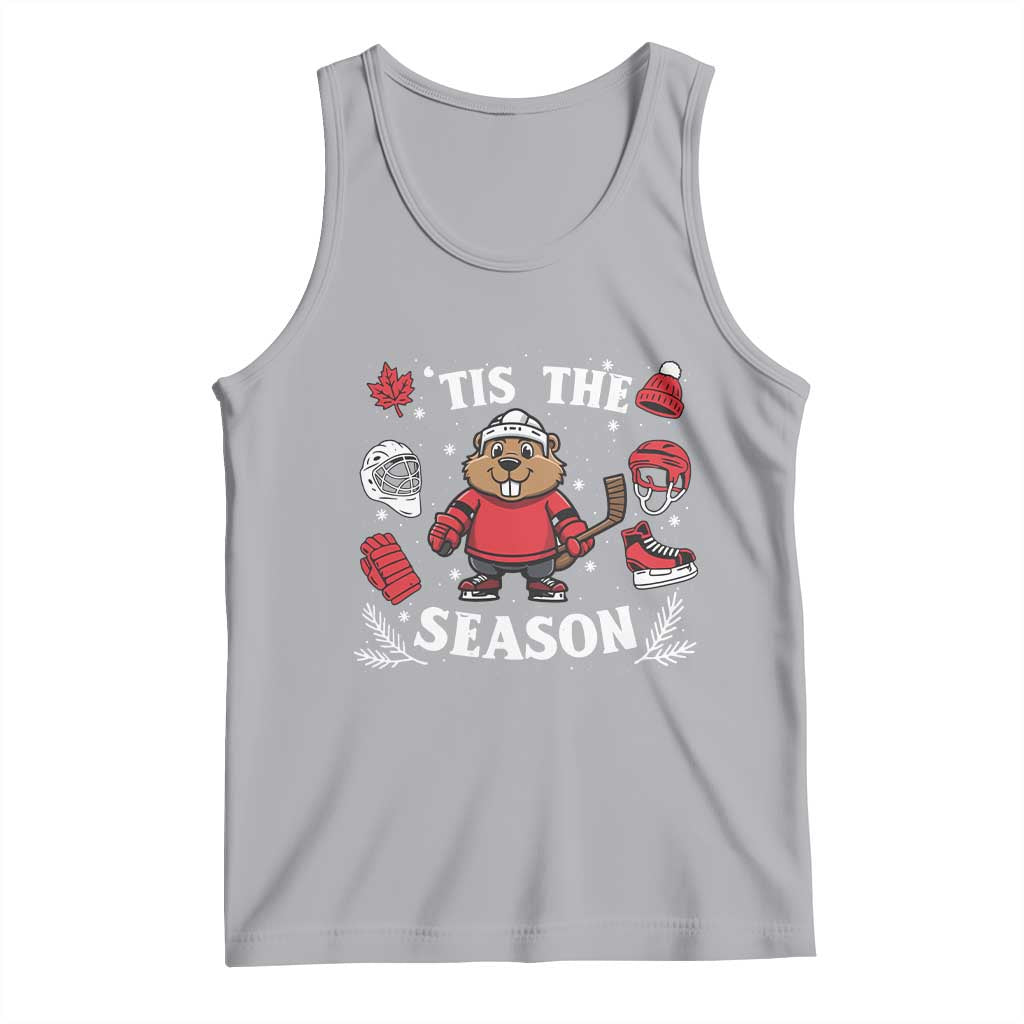 Canadian Ice Hockey Beaver Tank Top Tis The Season Holiday Gift - Wonder Print Shop