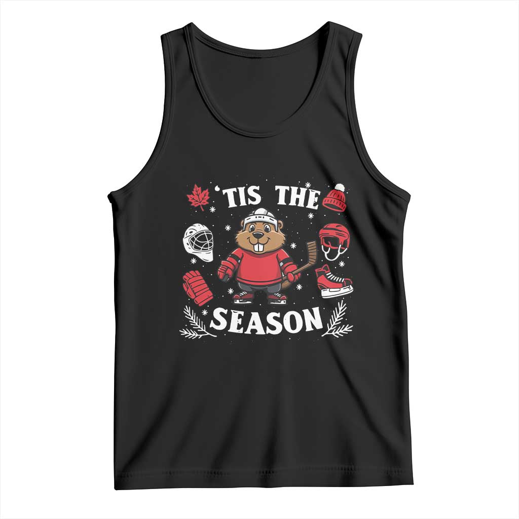 Canadian Ice Hockey Beaver Tank Top Tis The Season Holiday Gift - Wonder Print Shop
