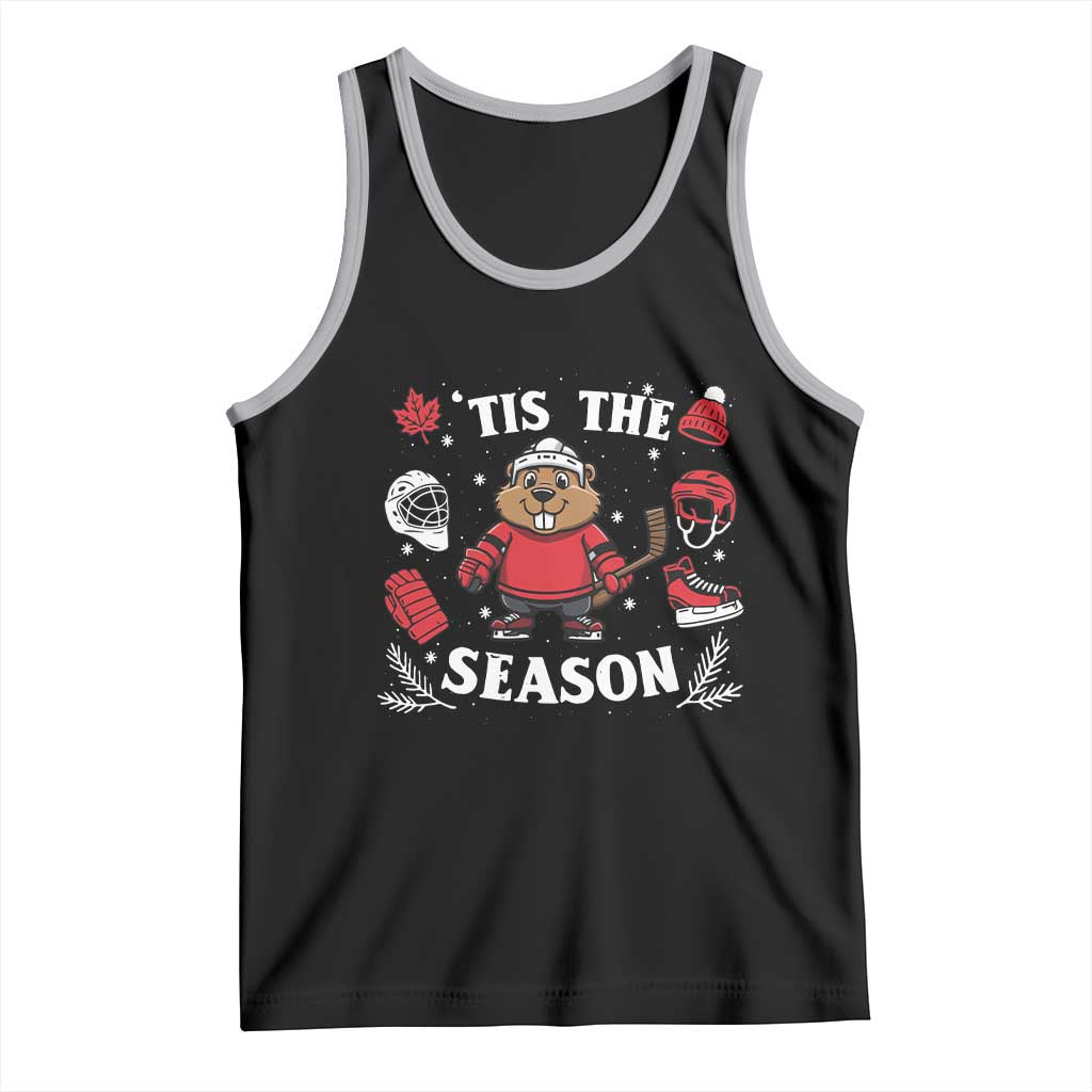 Canadian Ice Hockey Beaver Tank Top Tis The Season Holiday Gift - Wonder Print Shop