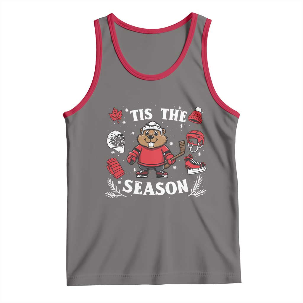 Canadian Ice Hockey Beaver Tank Top Tis The Season Holiday Gift - Wonder Print Shop