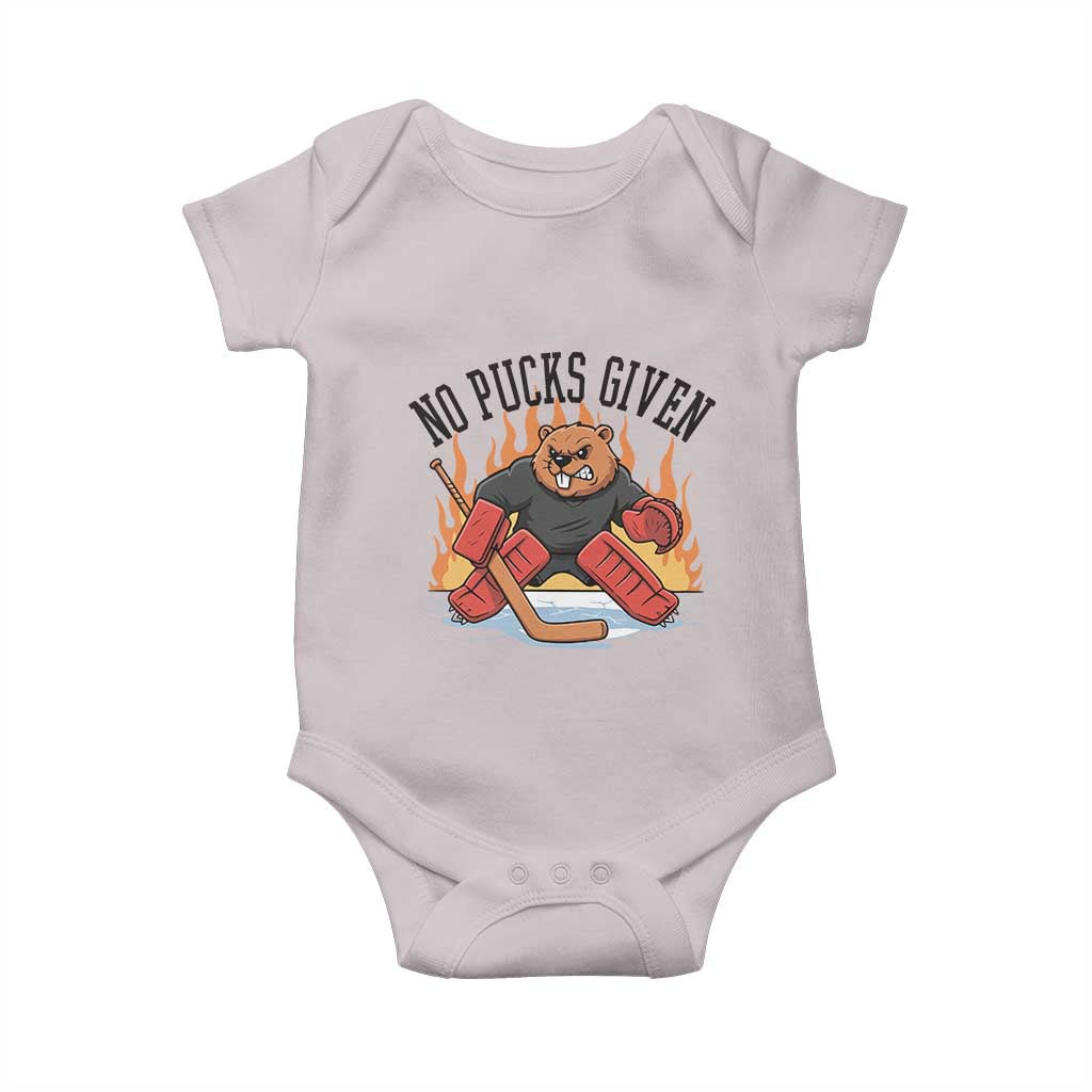 Funny Beaver Ice Hockey Goalie Gift Baby Onesie No Pucks Given - Wonder Print Shop