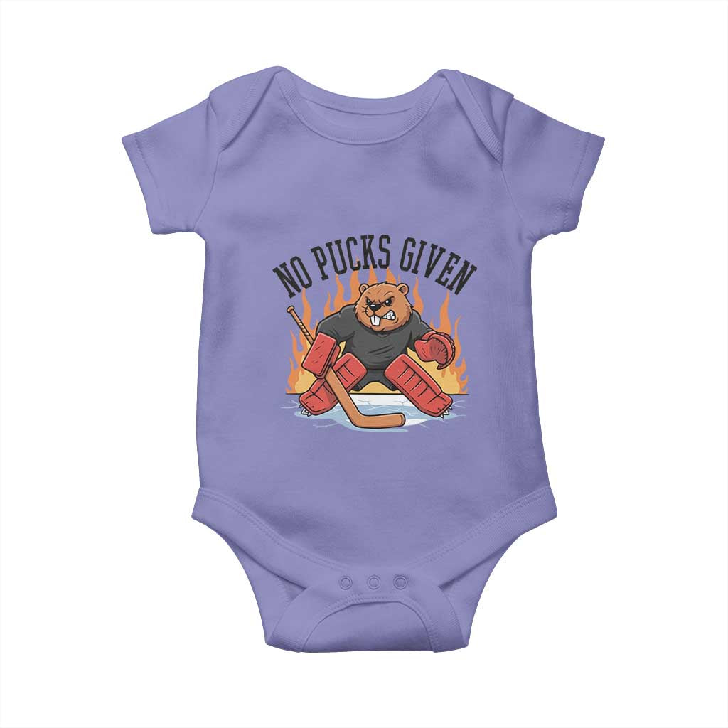 Funny Beaver Ice Hockey Goalie Gift Baby Onesie No Pucks Given - Wonder Print Shop