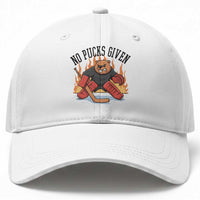Funny Beaver Ice Hockey Goalie Gift Baseball Cap No Pucks Given