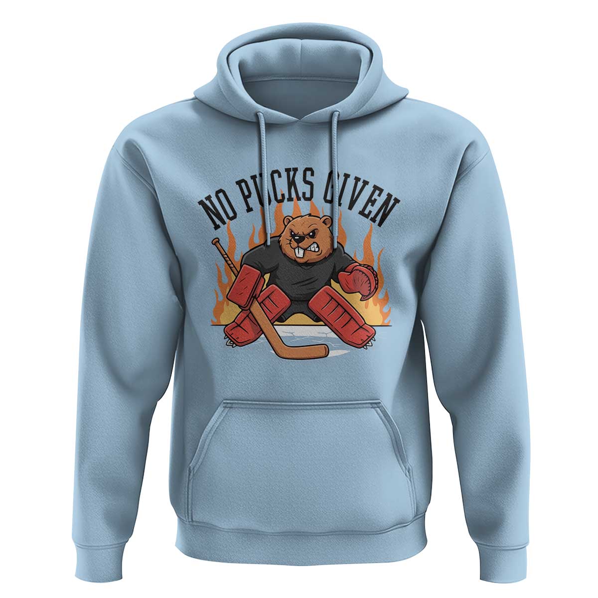 Funny Beaver Ice Hockey Goalie Gift Hoodie No Pucks Given - Wonder Print Shop