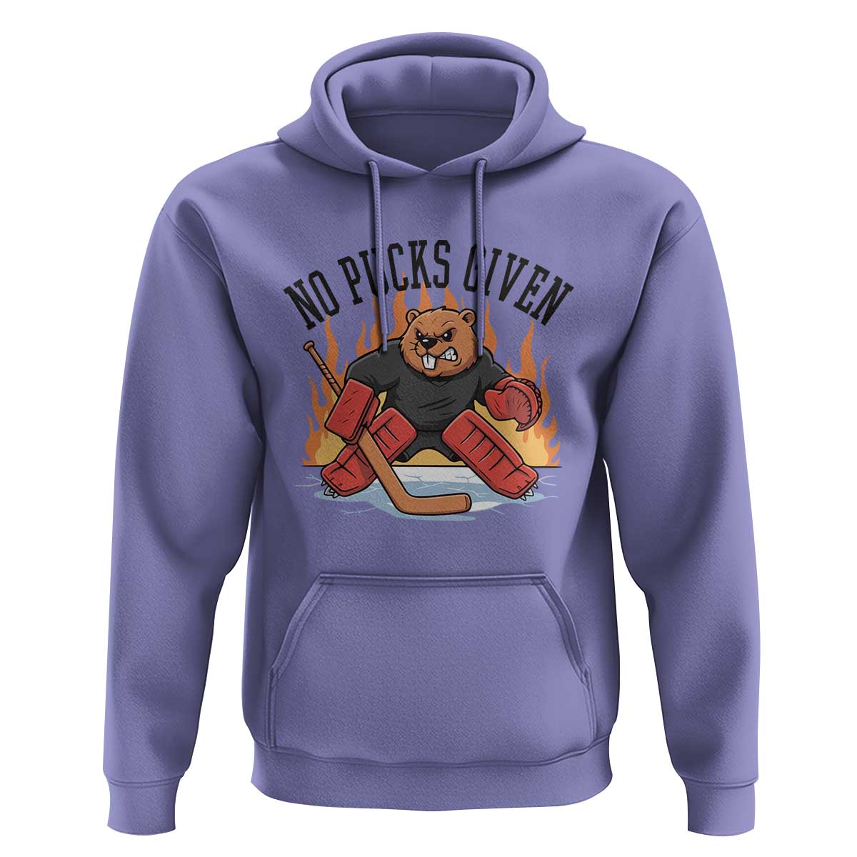 Funny Beaver Ice Hockey Goalie Gift Hoodie No Pucks Given - Wonder Print Shop
