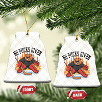 Funny Beaver Ice Hockey Goalie Gift Ceramic Ornament No Pucks Given - Wonder Print Shop