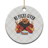 Funny Beaver Ice Hockey Goalie Gift Ceramic Ornament No Pucks Given - Wonder Print Shop