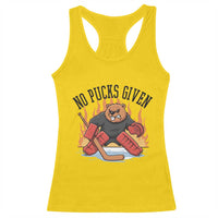 Funny Beaver Ice Hockey Goalie Gift Racerback Tank Top No Pucks Given - Wonder Print Shop