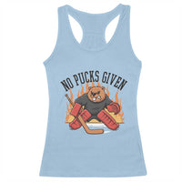 Funny Beaver Ice Hockey Goalie Gift Racerback Tank Top No Pucks Given - Wonder Print Shop