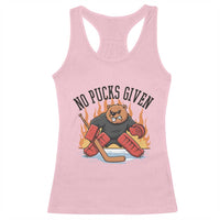Funny Beaver Ice Hockey Goalie Gift Racerback Tank Top No Pucks Given - Wonder Print Shop