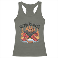 Funny Beaver Ice Hockey Goalie Gift Racerback Tank Top No Pucks Given - Wonder Print Shop