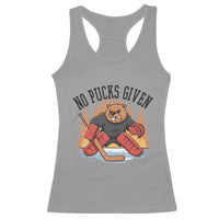 Funny Beaver Ice Hockey Goalie Gift Racerback Tank Top No Pucks Given - Wonder Print Shop