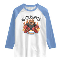 Funny Beaver Ice Hockey Goalie Gift Raglan Shirt No Pucks Given - Wonder Print Shop