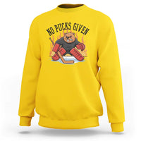 Funny Beaver Ice Hockey Goalie Gift Sweatshirt No Pucks Given - Wonder Print Shop