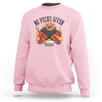 Funny Beaver Ice Hockey Goalie Gift Sweatshirt No Pucks Given - Wonder Print Shop