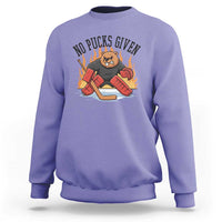 Funny Beaver Ice Hockey Goalie Gift Sweatshirt No Pucks Given - Wonder Print Shop