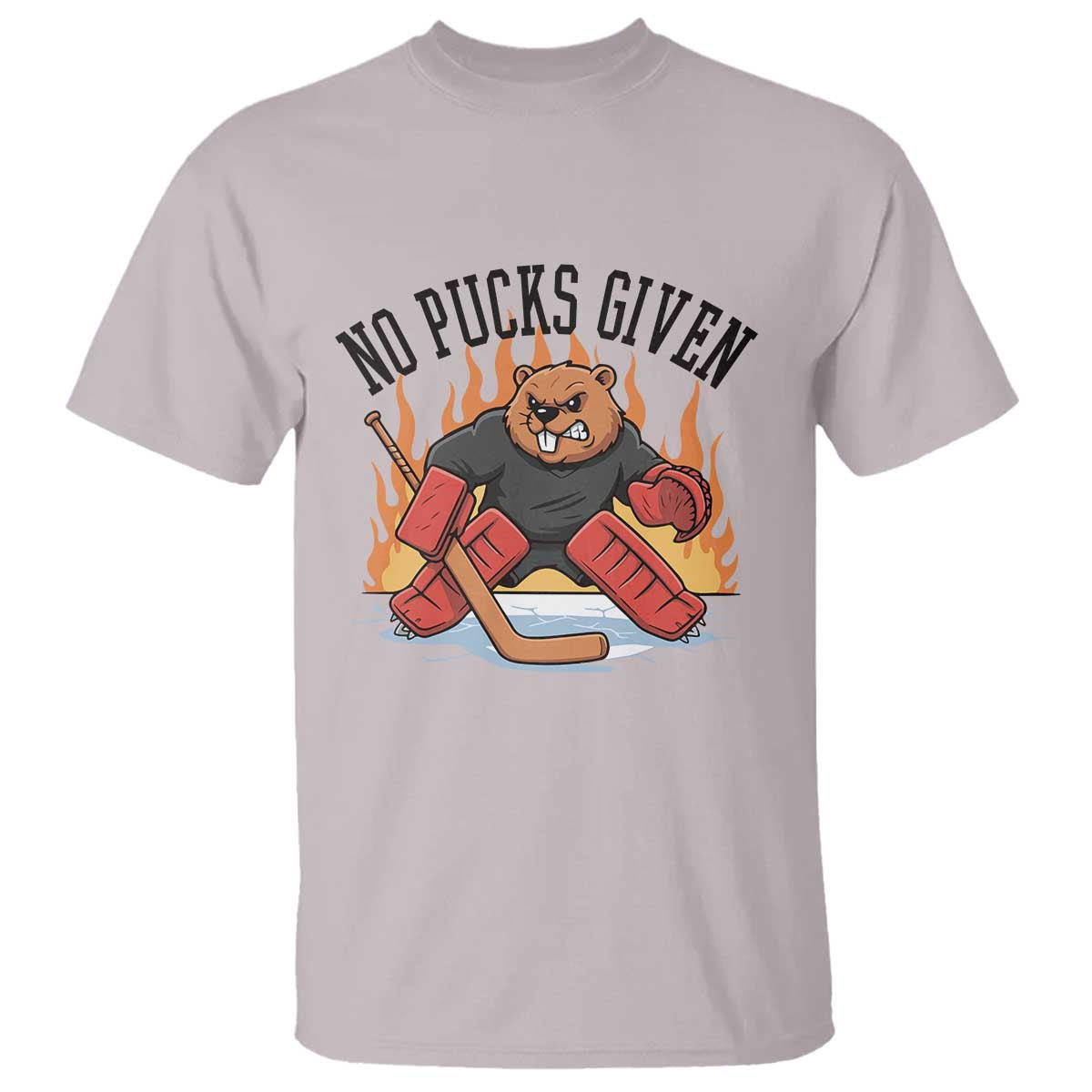Funny Beaver Ice Hockey Goalie Gift T Shirt No Pucks Given - Wonder Print Shop