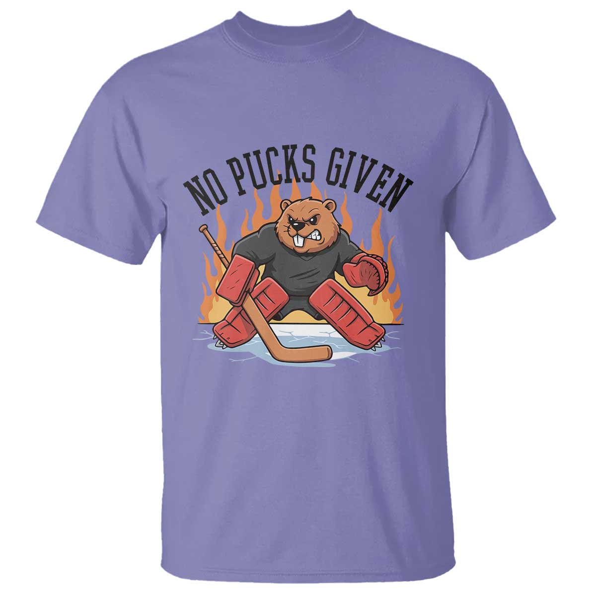 Funny Beaver Ice Hockey Goalie Gift T Shirt No Pucks Given - Wonder Print Shop