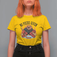 Funny Beaver Ice Hockey Goalie Gift T Shirt For Women No Pucks Given - Wonder Print Shop