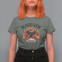 Funny Beaver Ice Hockey Goalie Gift T Shirt For Women No Pucks Given - Wonder Print Shop