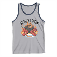 Funny Beaver Ice Hockey Goalie Gift Tank Top No Pucks Given - Wonder Print Shop