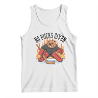 Funny Beaver Ice Hockey Goalie Gift Tank Top No Pucks Given - Wonder Print Shop