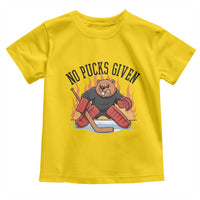 Funny Beaver Ice Hockey Goalie Gift Toddler T Shirt No Pucks Given - Wonder Print Shop