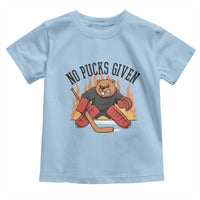 Funny Beaver Ice Hockey Goalie Gift Toddler T Shirt No Pucks Given - Wonder Print Shop