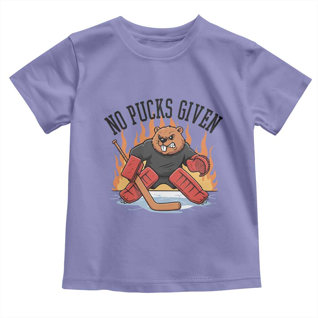 Funny Beaver Ice Hockey Goalie Gift Toddler T Shirt No Pucks Given - Wonder Print Shop