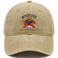 Funny Beaver Ice Hockey Goalie Gift Washed Cotton Baseball Cap No Pucks Given
