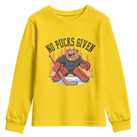 Funny Beaver Ice Hockey Goalie Gift Youth Sweatshirt No Pucks Given - Wonder Print Shop