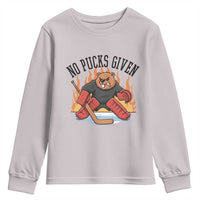 Funny Beaver Ice Hockey Goalie Gift Youth Sweatshirt No Pucks Given - Wonder Print Shop