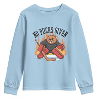 Funny Beaver Ice Hockey Goalie Gift Youth Sweatshirt No Pucks Given - Wonder Print Shop