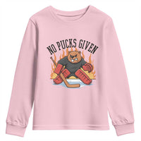 Funny Beaver Ice Hockey Goalie Gift Youth Sweatshirt No Pucks Given - Wonder Print Shop