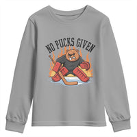 Funny Beaver Ice Hockey Goalie Gift Youth Sweatshirt No Pucks Given - Wonder Print Shop