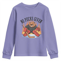 Funny Beaver Ice Hockey Goalie Gift Youth Sweatshirt No Pucks Given - Wonder Print Shop