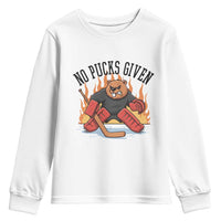 Funny Beaver Ice Hockey Goalie Gift Youth Sweatshirt No Pucks Given - Wonder Print Shop